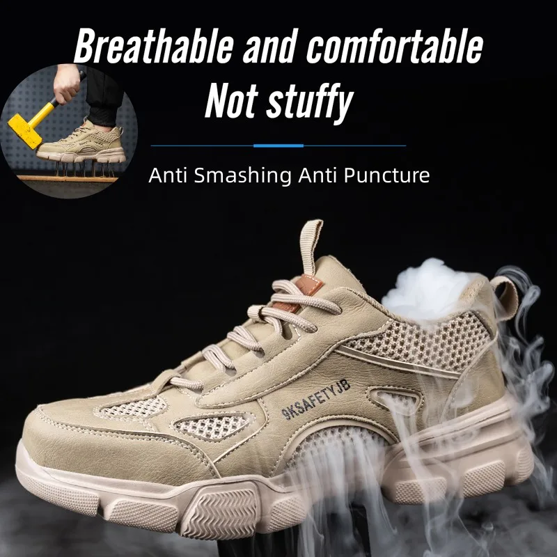 Unisex Mesh Steel Toe Cap Summer Safety Shoes For Men Light Breathable Sneaker Comfortable Indestructible Hombre Work Sneakers 1 Unisex Mesh Steel Toe Cap Summer Safety Shoes For Men Light Breathable Sneaker Comfortable Indestructible Hombre Work Sneakers 1