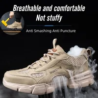Unisex Mesh Steel Toe Cap Summer Safety Shoes For Men Light Breathable Sneaker Comfortable Indestructible Hombre Work Sneakers 1