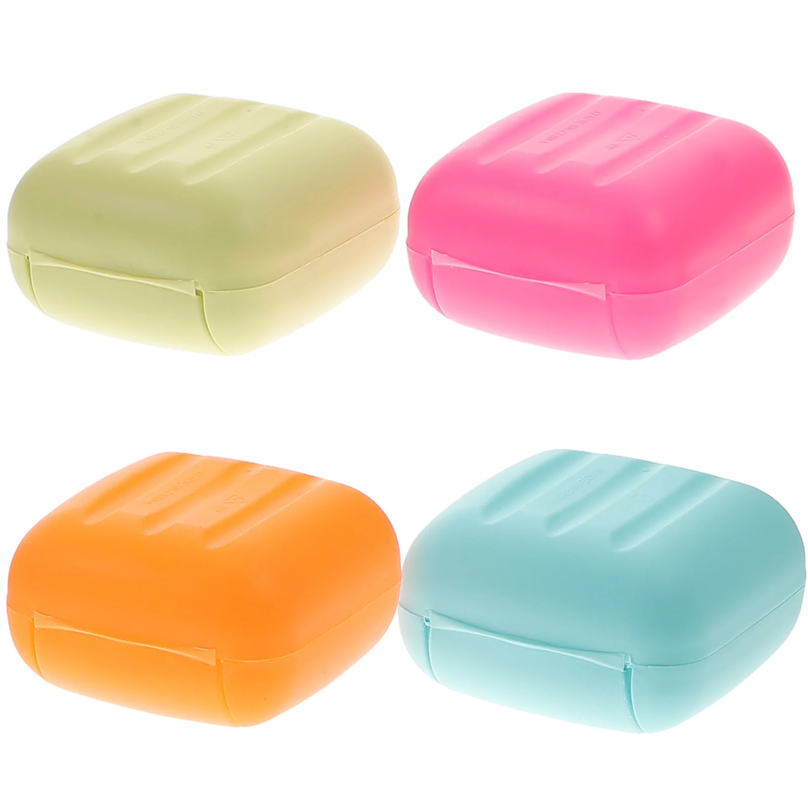4pcs Soap Box Travel Sealed Portable Holder Household Soap Dish Bathroom Savers Case Container for Camping Gym Small Size (