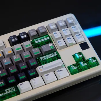 화학 003 테마 키캡, PBT + PC 염료 승화, 오리지널 프로파일 기계식 키캡 세트, 프리 그린 반투명 추가 키
