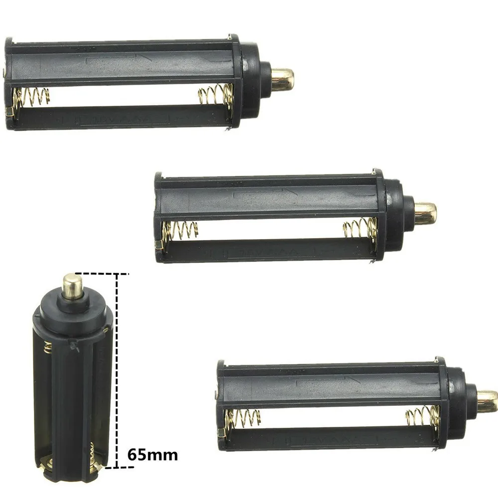 3Pcs Battery Holder Case Rack Box Flashlight Torch For AAA To 1865 Bracket