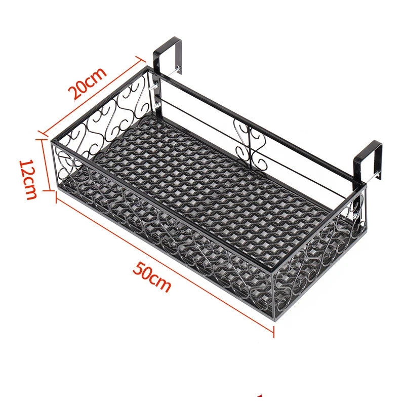 Flower Pot Organizer Storage Basket Rack Hanging Rack Closet Holders Balcony Rail Planter Shelf Fence Railing Flower Pots Holder