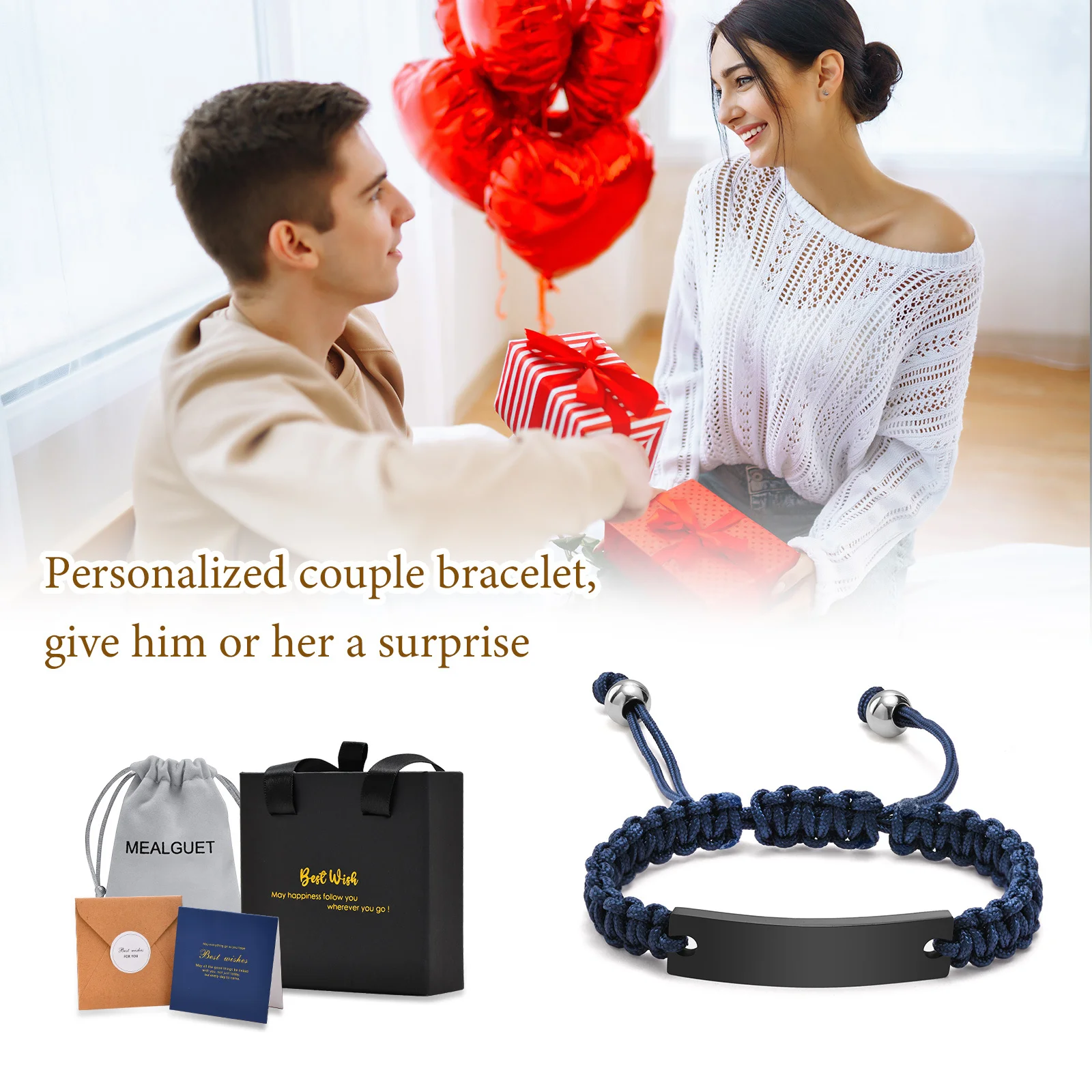 Lässige geflochtene Seil-Kettenarmbänder für Herren mit personalisiertem Namen, Datum, Initialen-Zitat, individueller Gravur-Edelstahl-Schmuck – Detail 5