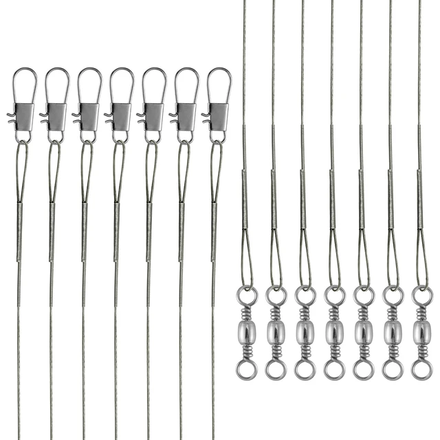 50pcs Anti Bite Fishing Leader Stainless Steel Wire Leader with