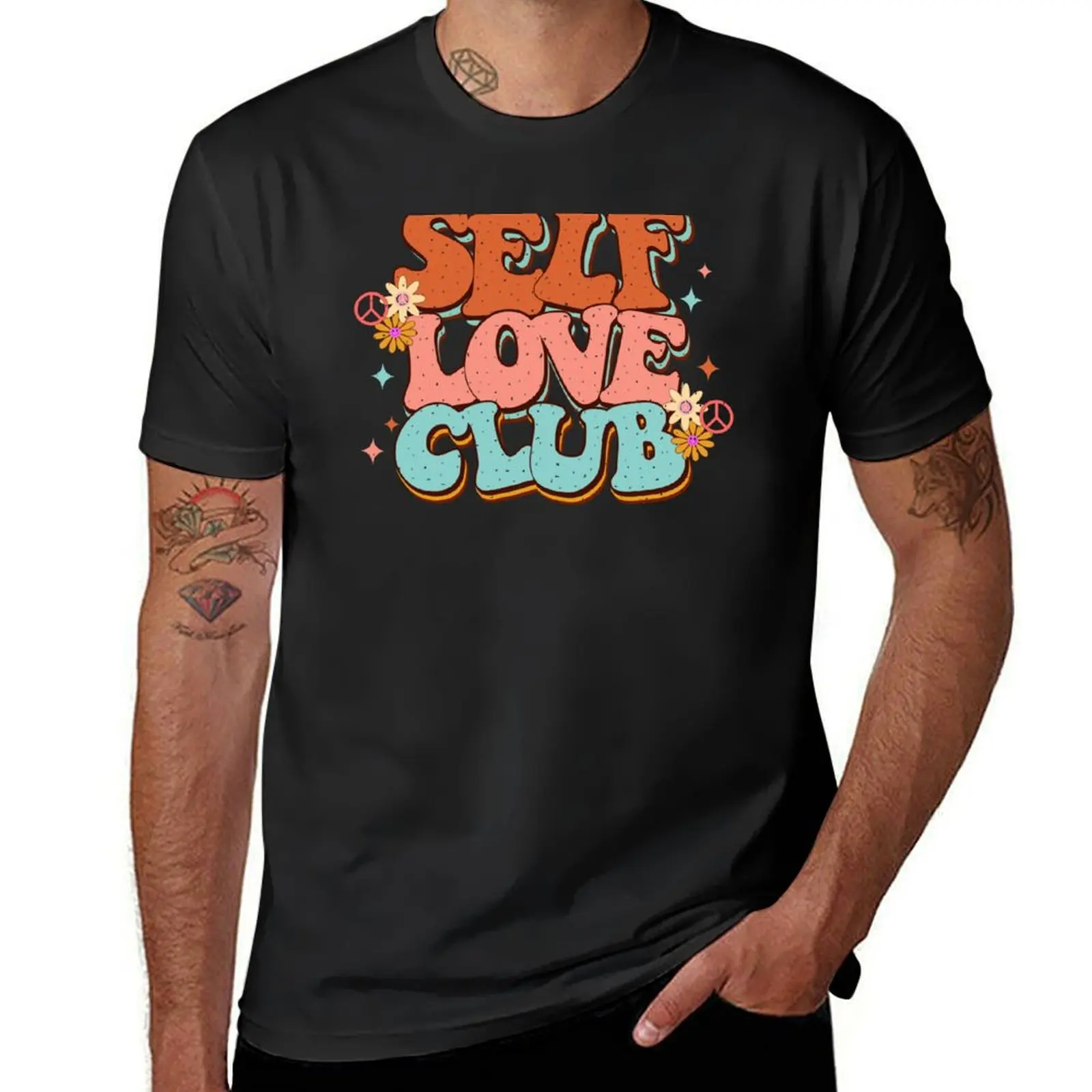 Self Love Club T-Shirt boys whites oversized anime clothes mens white t shirts