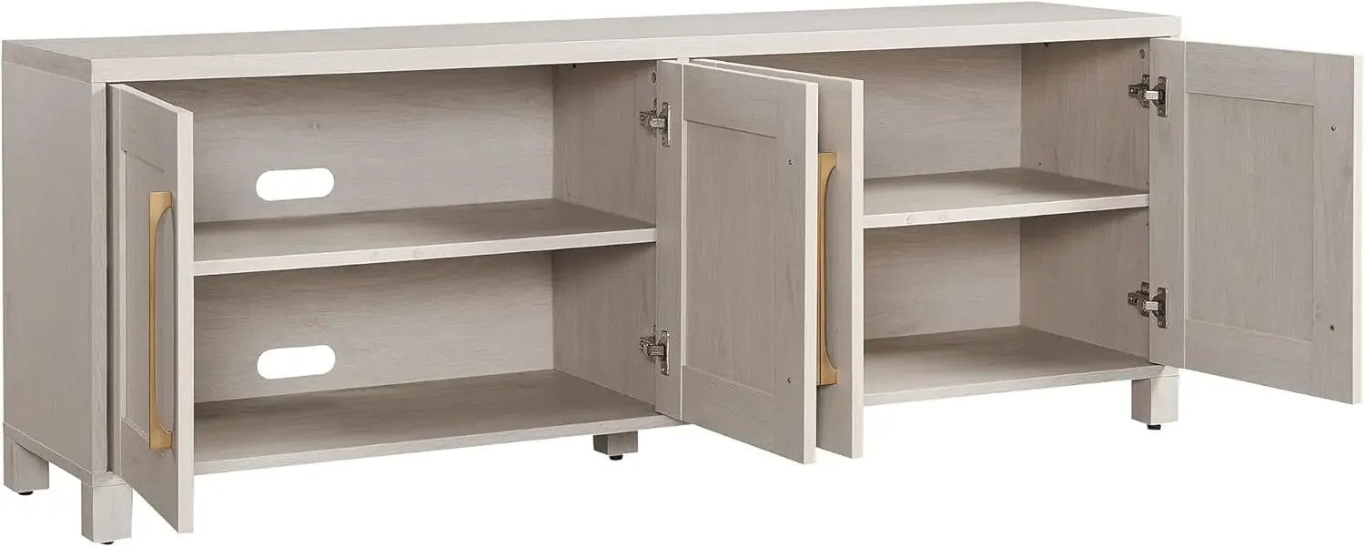 NEW-Rectangular TV Stand for TV's up to 80" in Alder White, TV Stands for the Living Room