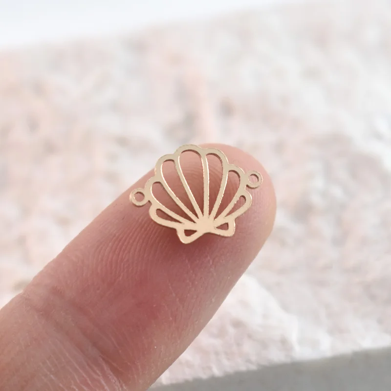 14K Gold Filled Seashell Silhouette Connector 24ga Anhänger Charm Schmuck für DIY Armband Halskette Herstellung von Schmuckzubehör – Detail 11