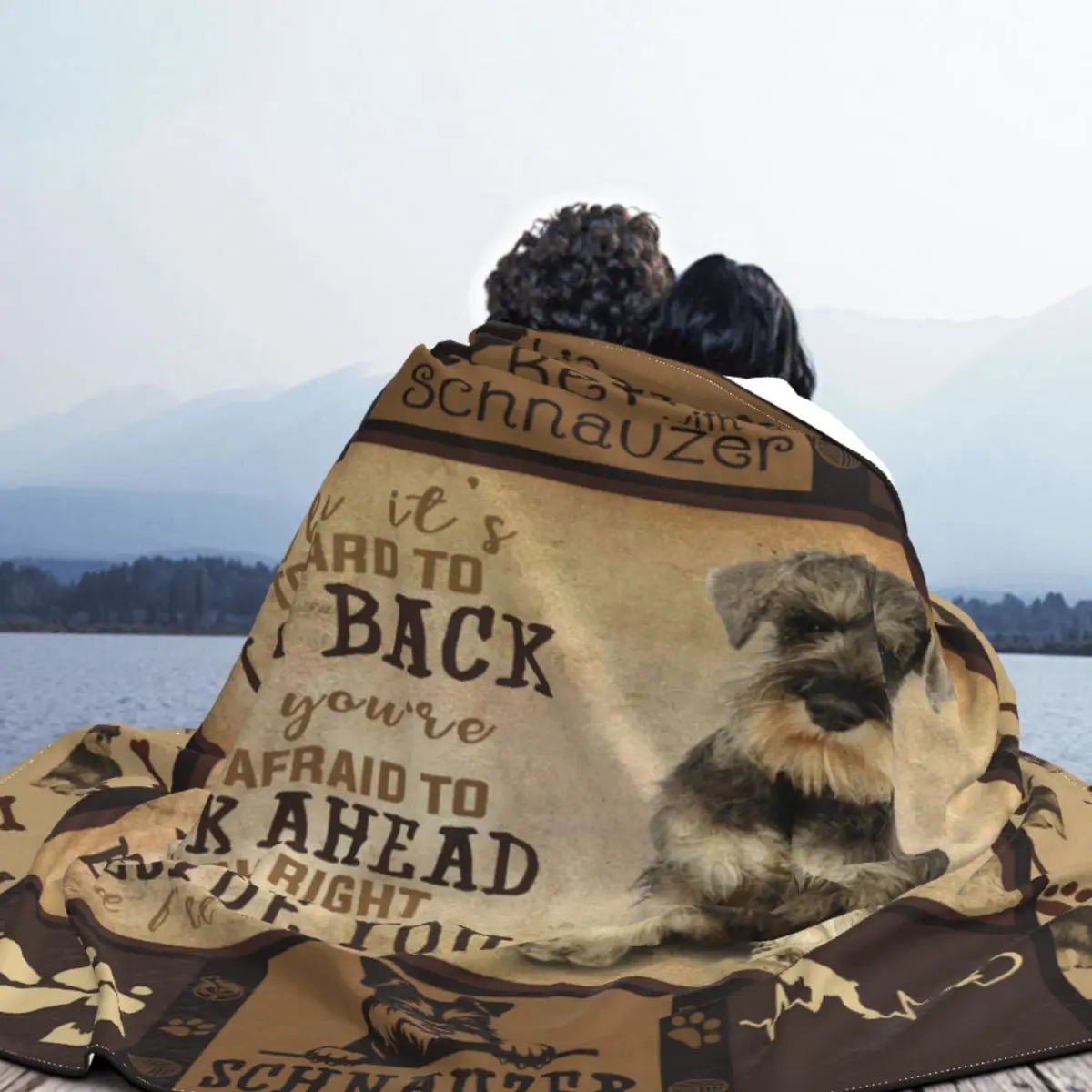 Schnauzer Dog Blanket Sofa Cover Flannel Print Animal Vintage Portable Super Warm Throw Blanket for Home Office Bedspread