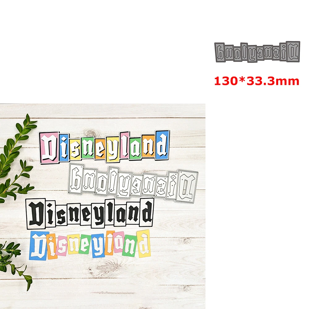

Disney Disneyland Logo Bold Words Metal Cutting Dies Stencil for DIY Paper Cards Album Making Template 2023 New 130*33.3mm