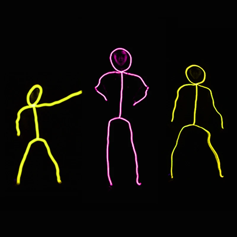 DIY Glowing Costume Accessory EL Wire Blinking Neon Light Material Self-Make Fluorescent Clothing Led Rope Tube Perfoemance