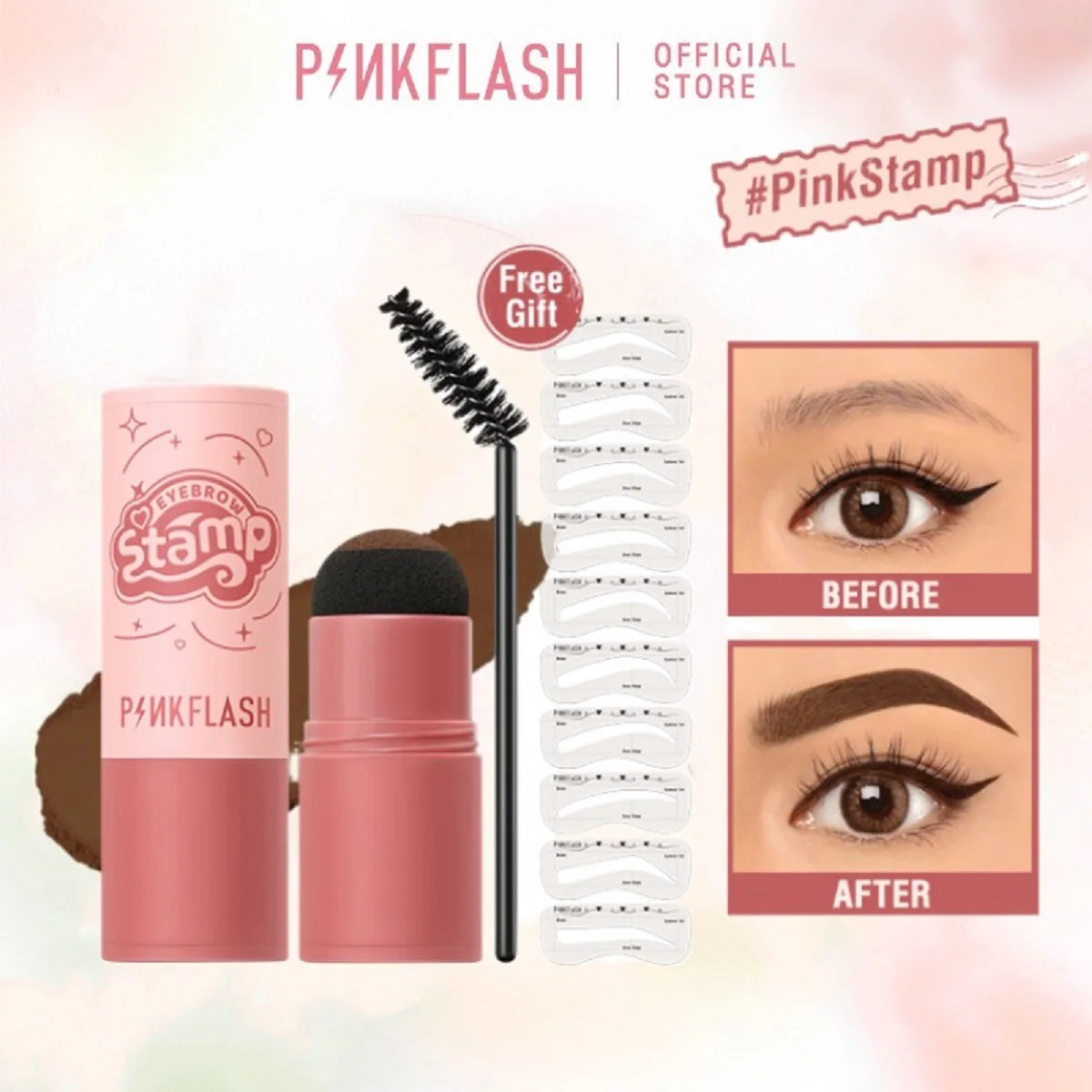 

PINKFLASH Natural Eyebrow Powder Multi-use Waterproof Long-lasting Lightweight Matte Full Coverage Eyebrow Enhancers Cosmetics