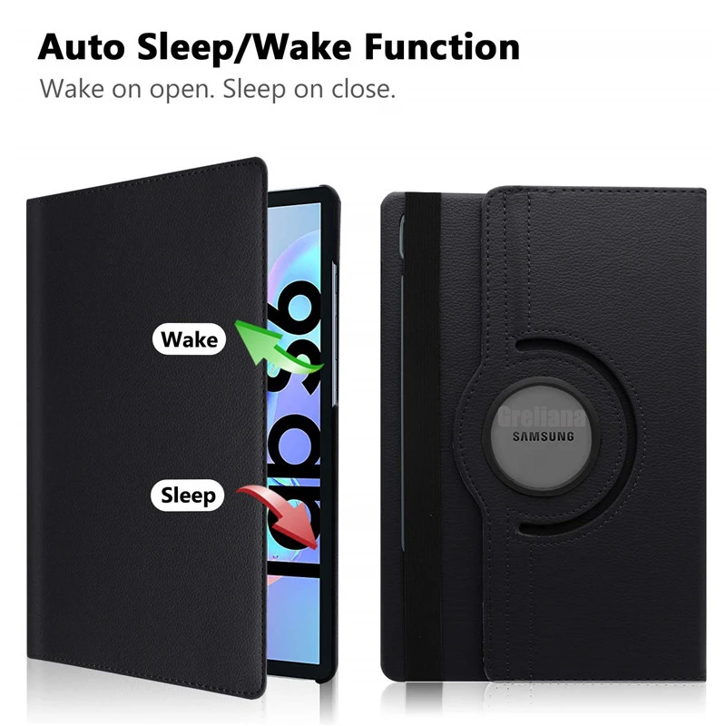 Tablet Case For Samsung Galaxy Tab S6 10.5 T860 T865 360 Rotating Folio Flip Stand Pu Leather Cover