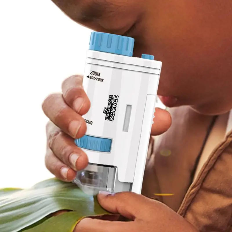 

Child Microscope Handheld 200X Children Portable Handheld Microscope Kit Handheld Microscope LED Lighted For Kids Student