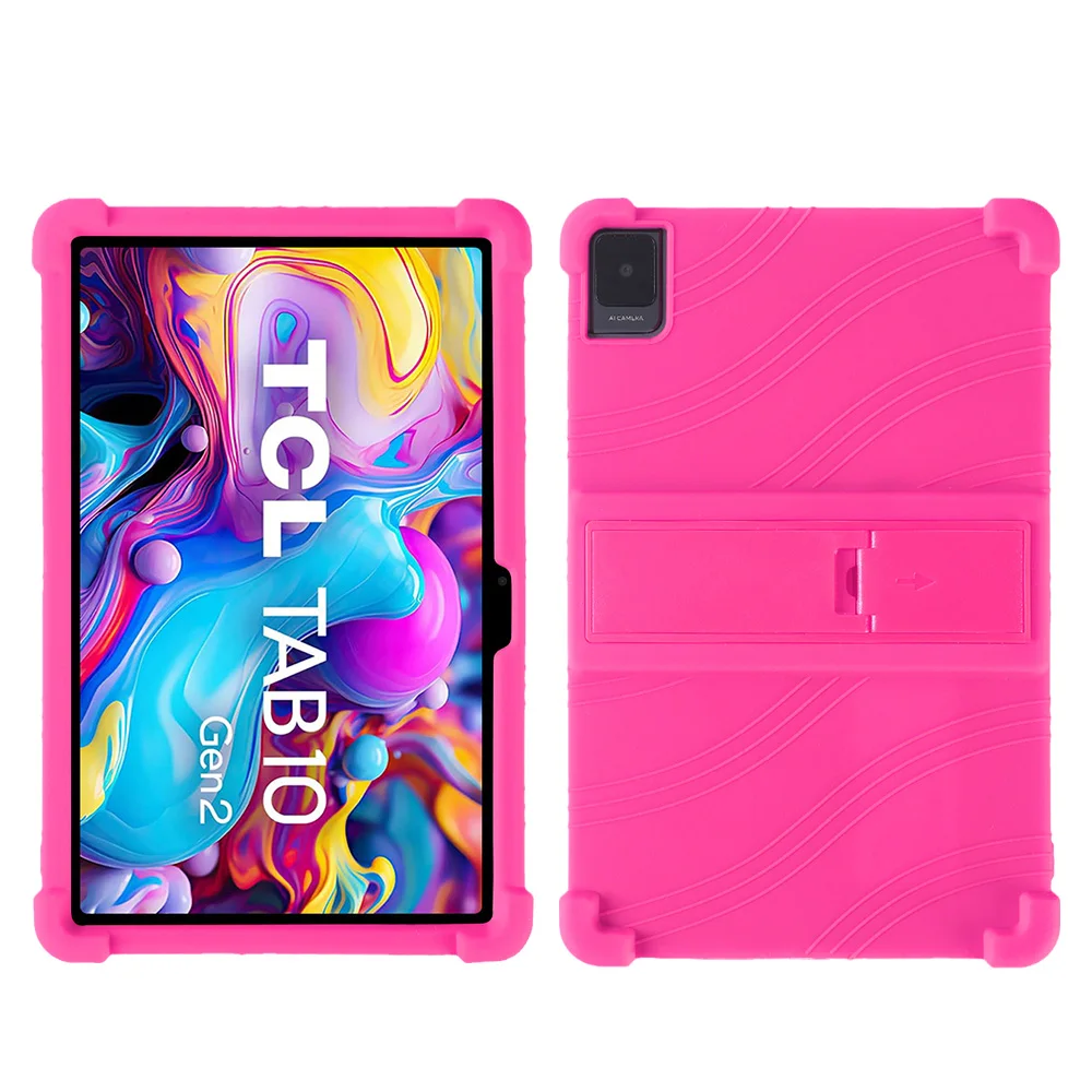 Durable Silicone Tablet Cover with Kickstand - Soft Shockproof Protector