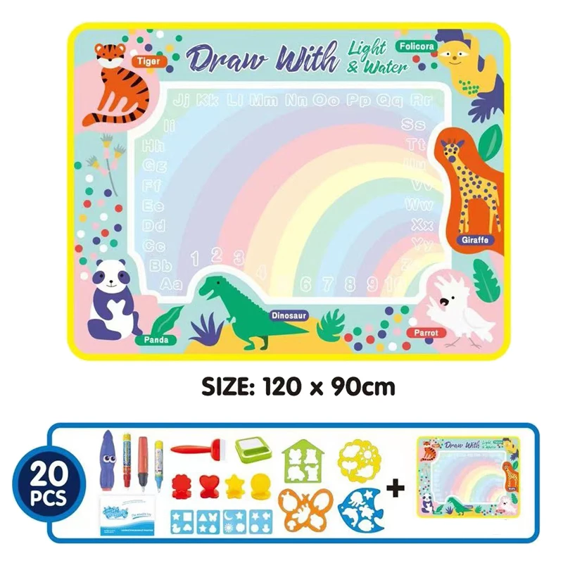 New Big Size Magic Water Drawing Borad Coloring Mat with Painting Pens Kids Montessori Toys Doodle Mat Toys Set