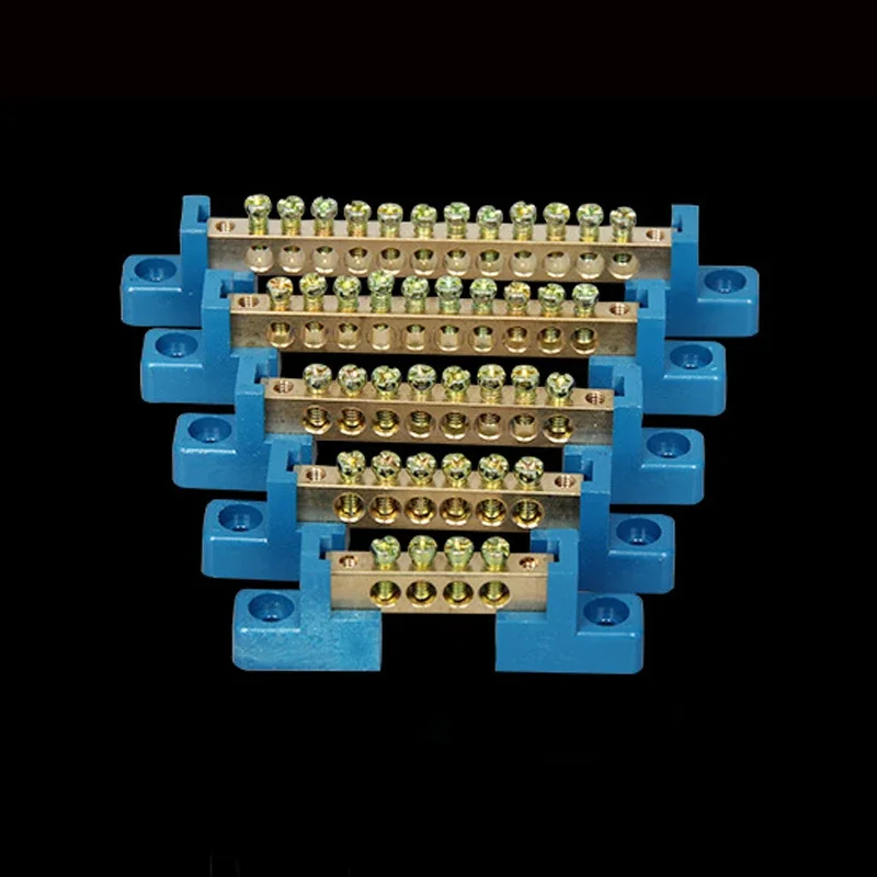1pcs 6*9 Copper Ground Bar-4/6/8/10/12 Hole Terminal Block for Distribution Box Zero Ground Wiring Connection-wire connectors,ground bar connector