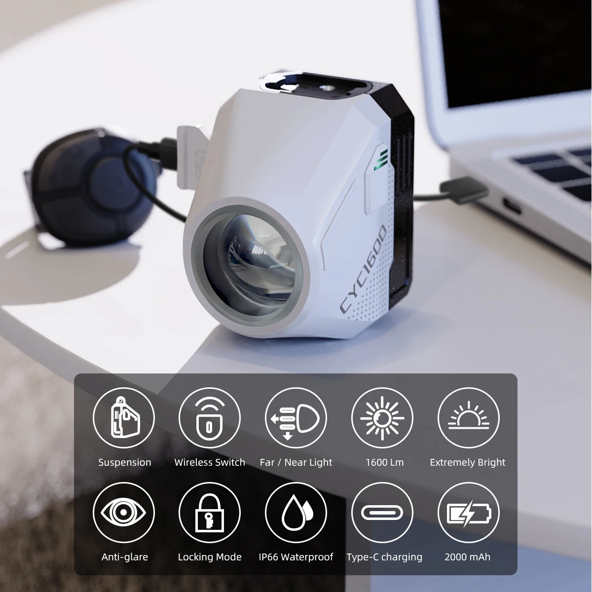 1600 Lumen Bike Headlight 2