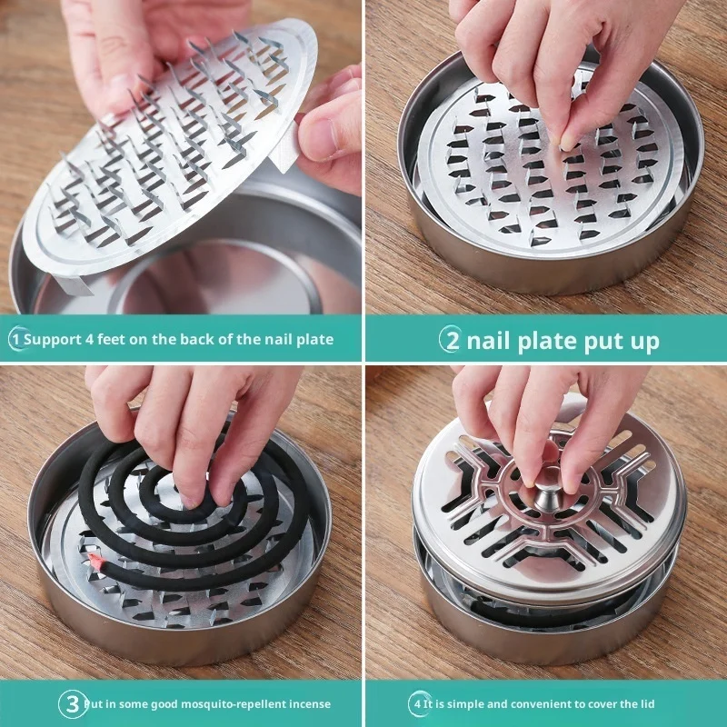 Stainless Steel Mosquito Coil Tray Tray Stainless Steel Skeleton Household Thermal Insulation