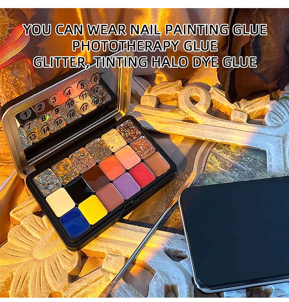 18 Grid Watercolor Pigment Packaging Mini Handmade Moisturizing Storage Box Magnetic Empty Watercolor Palette Nail Art Supplies