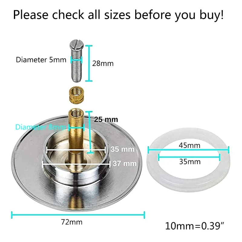 72mm Bathtub Stopper Bathroom Basin Kitchen Sink Adjust Manual Lift Drain Plug