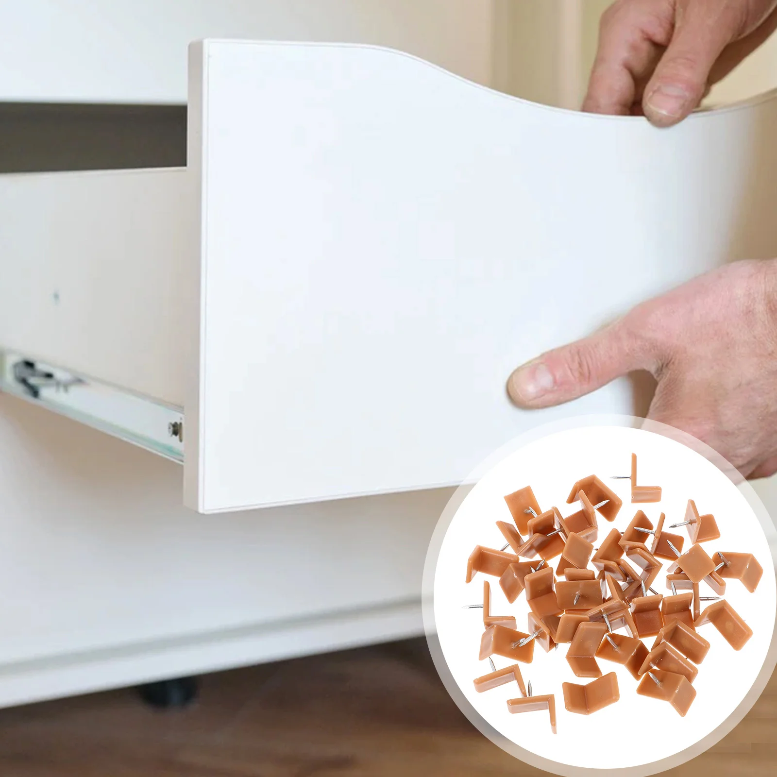 40 Pcs Plastic Drawer Slides Guides Stoppers Glides Tack for Dresser Stops Tacks