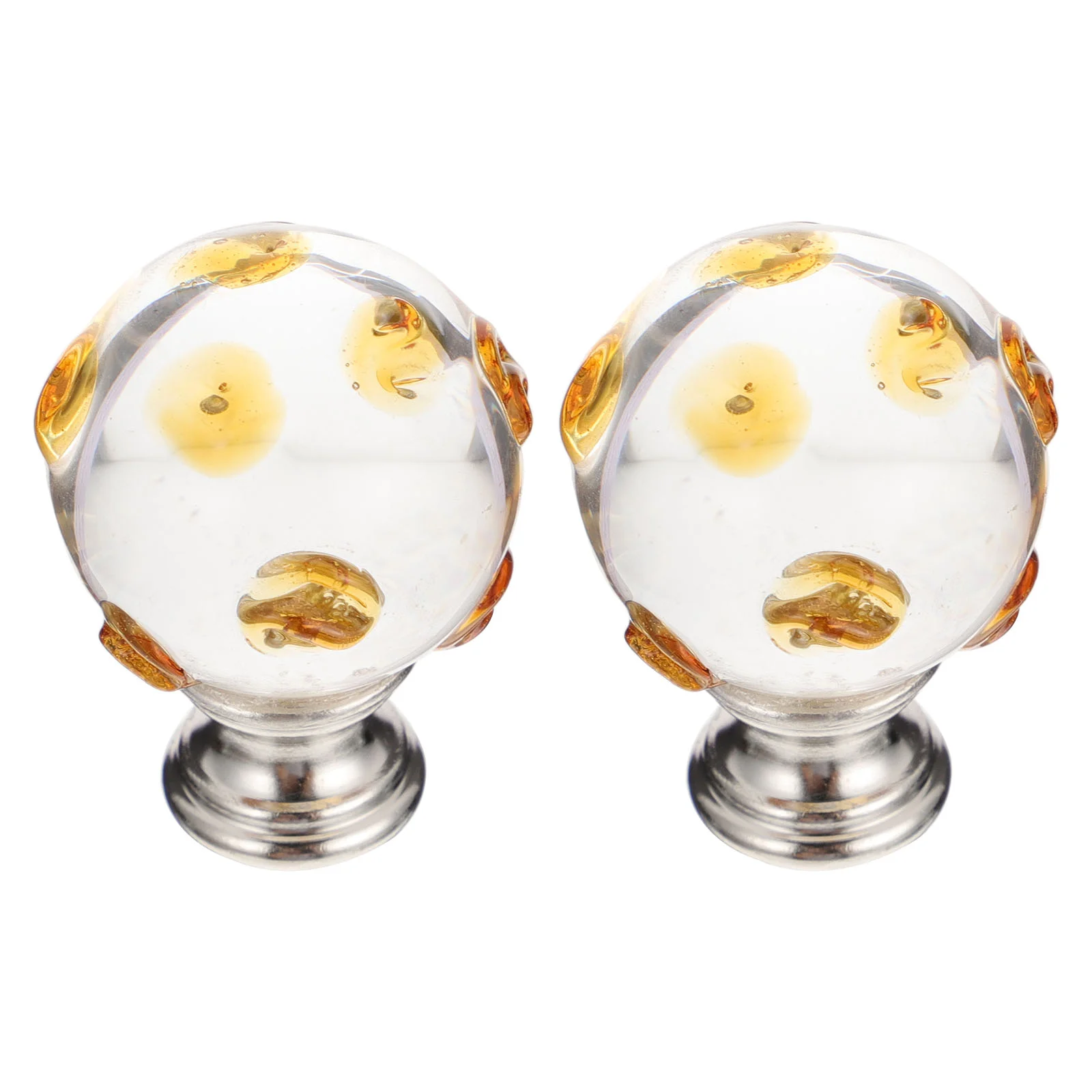 

2 Pcs Lampshade Decorative Head Finials Vintage Light Caps Knob Crystal