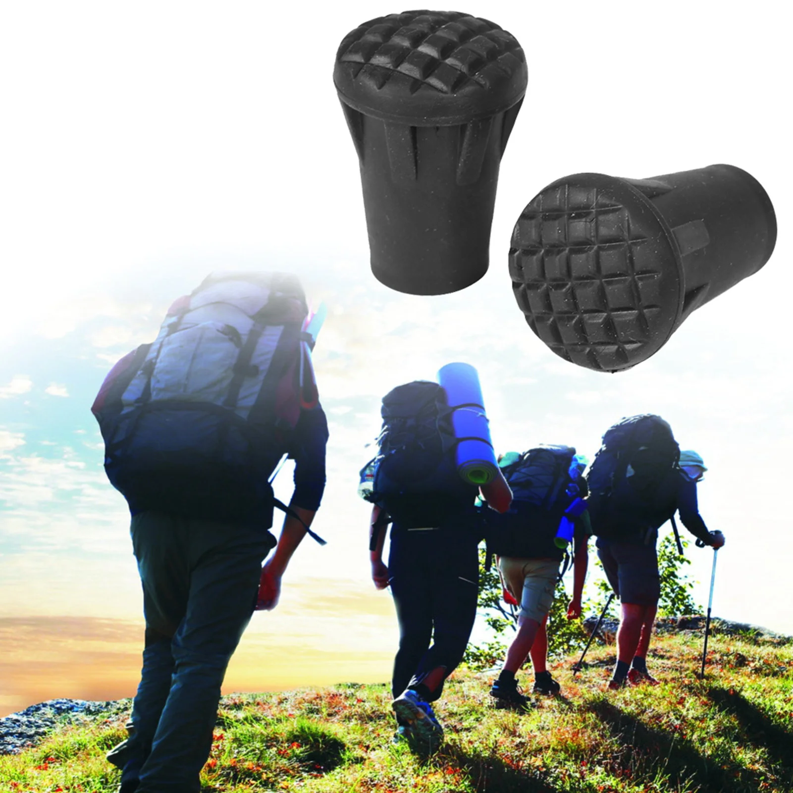 Trekking Pole Tip Protectors 6pcs/set Replacement Outdoor Trekking Hiking Pole Tip End Walking Stick Cover Protector Walking Stick Tip End Cane Protector