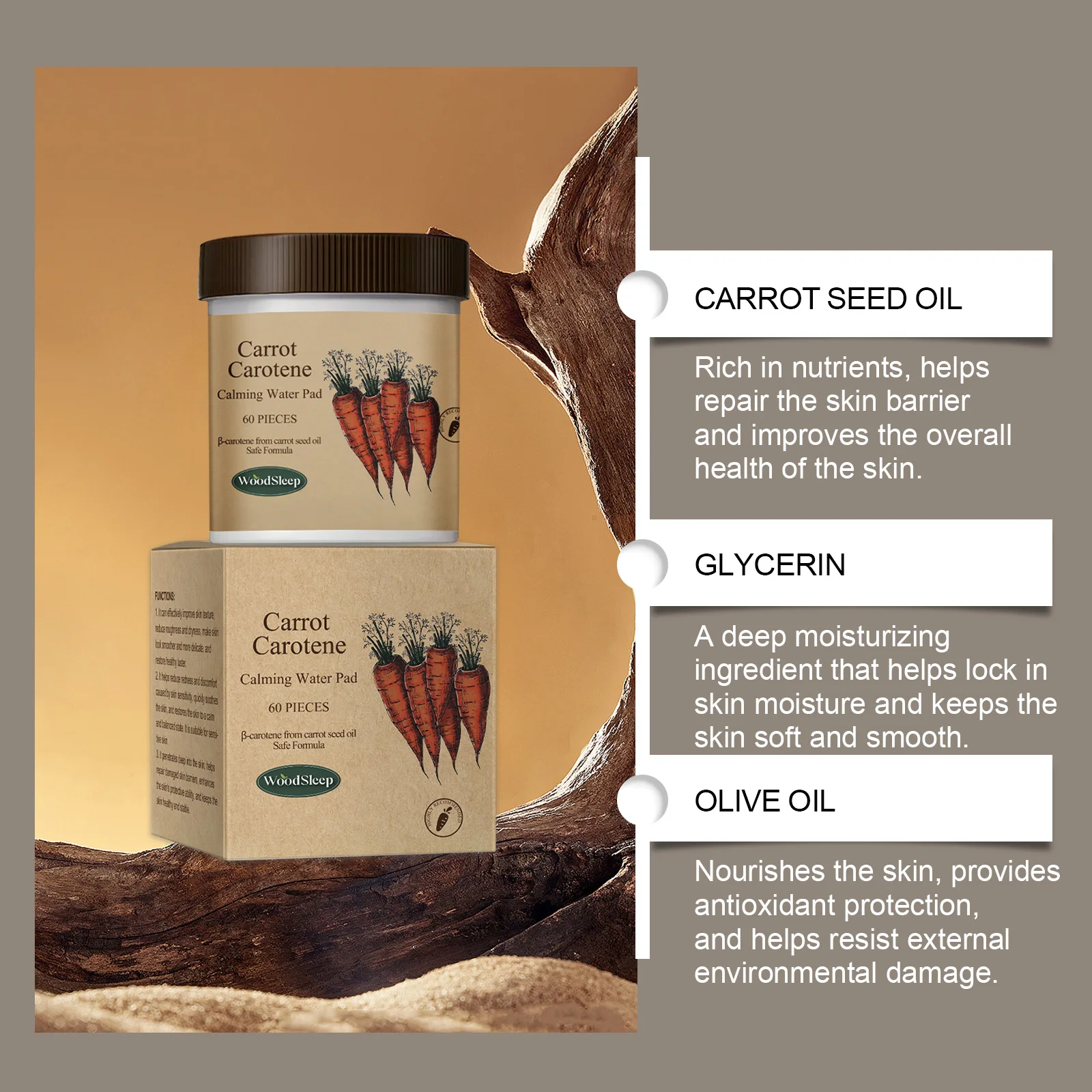 60pcs Carotenoid Skincare Tablets Facial Repair And Skin Care Refreshing Non Tight Gentle Cleansing For Pores Women Cosmetics