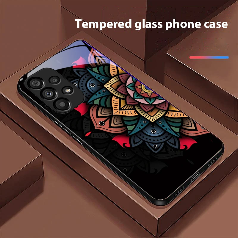Luminous Black Lotus Tempered Glass Phone Case - Premium Hard Shell