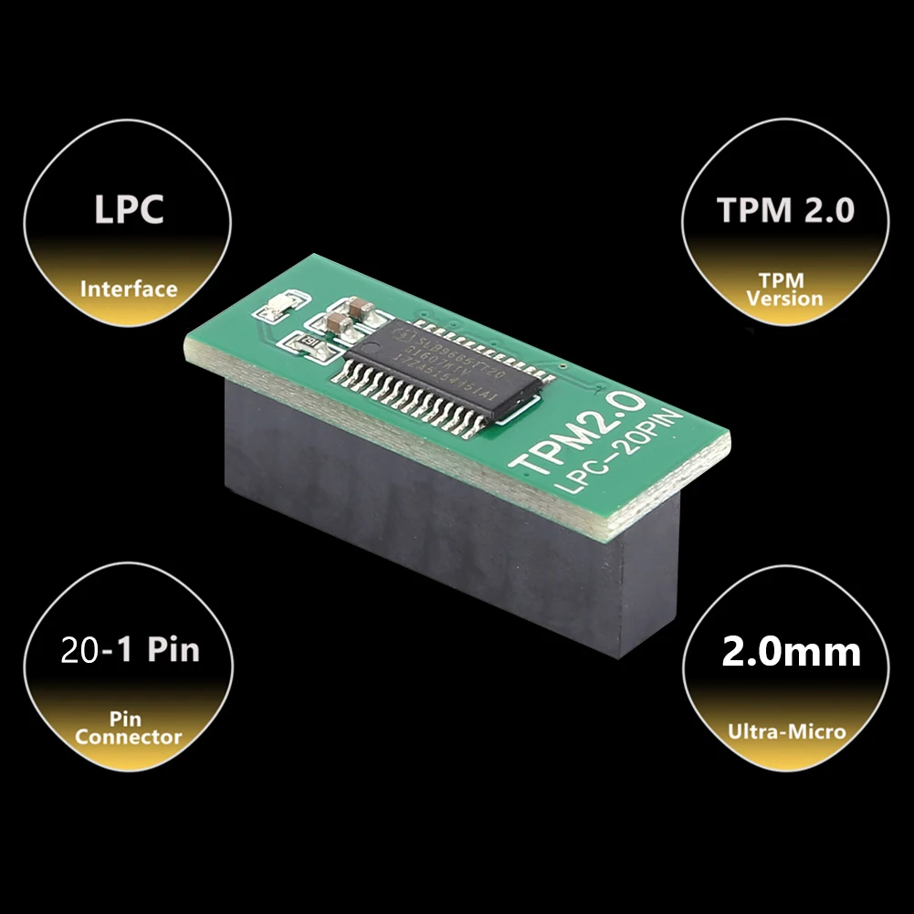 TPM 2.0 원격 암호화 보안 모듈 LPC-20PIN 마더보드 카드, ASUS GIGABYTE 인텔 AMD용 윈도우 11 업그레이드 테스트