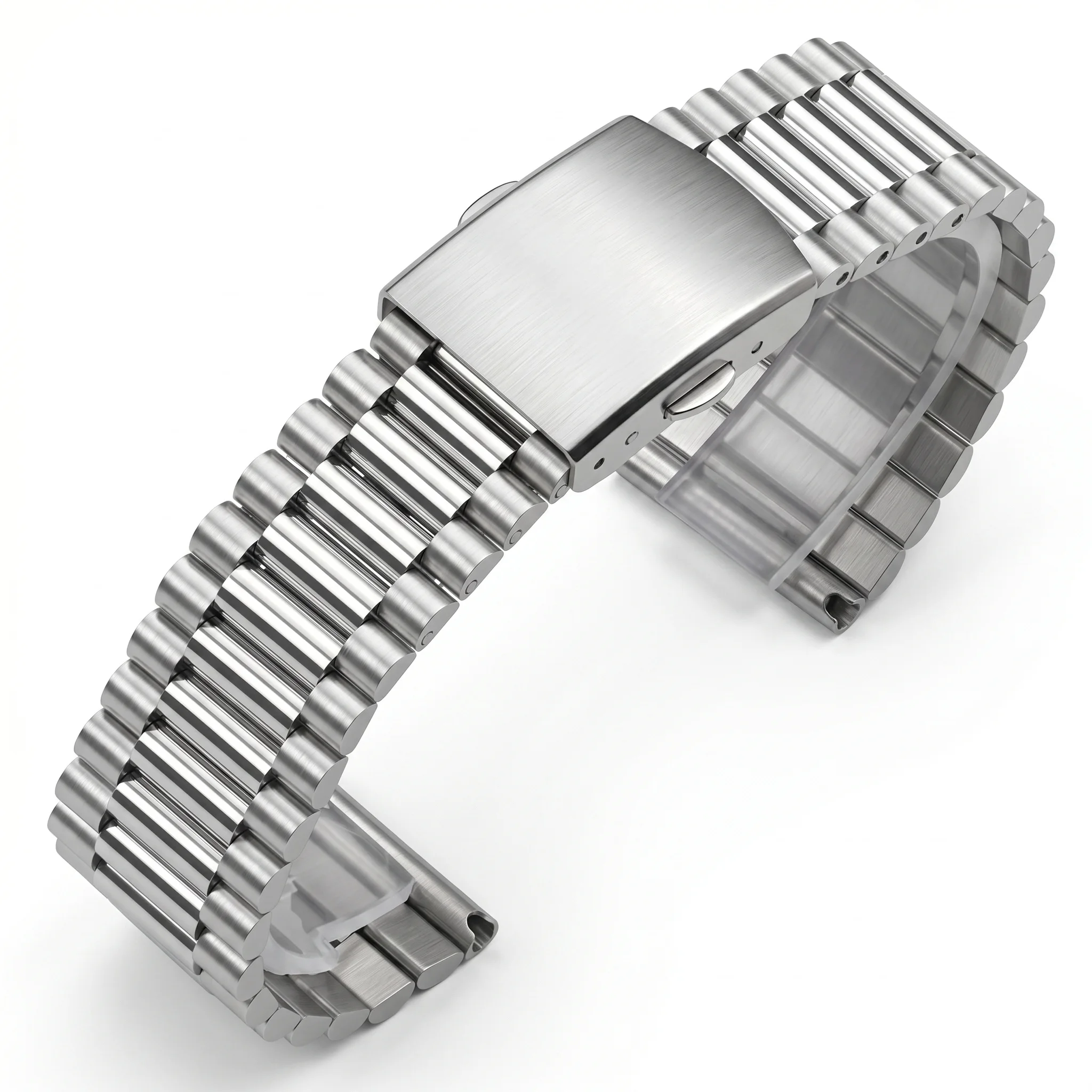 Two-Tone Stainless Steel Watch Band - Universal Straight End Bracelet Strap