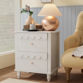 White Scalloped Nightstand 1