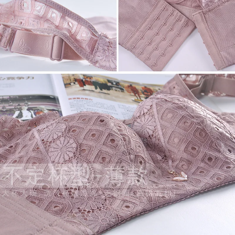 Lace Wireless Bra Hollow Out Vest Bras C D E Cup Brassiere Femme Sexy Bra Lingerie Plus Size Women Solid Bras for Women Bralette
