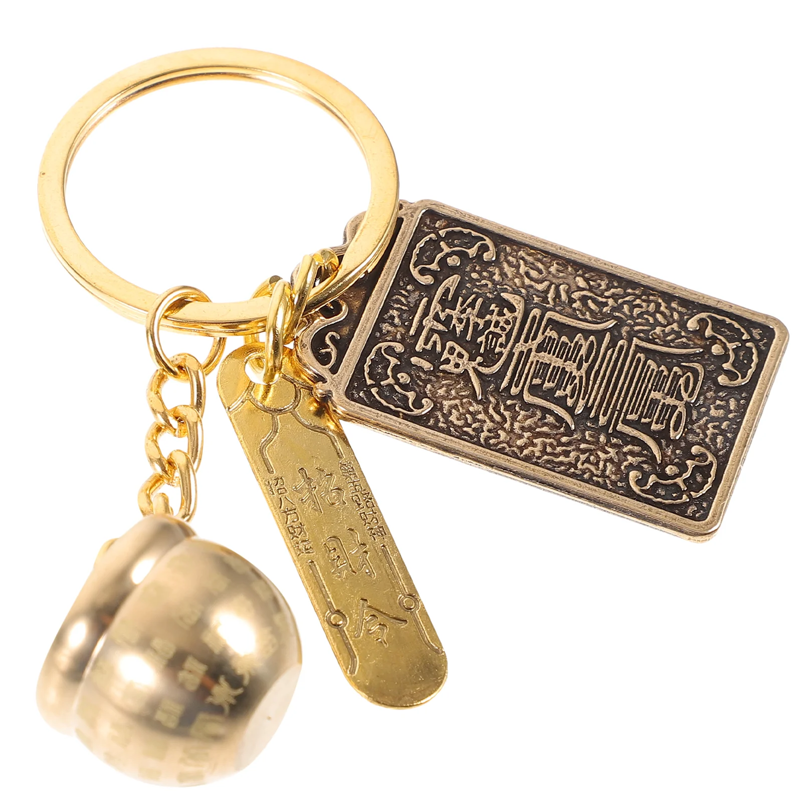 

Taisui Amulet Shape Pendant Keychain Metal Key Chain Bag Purse Hanging Decor