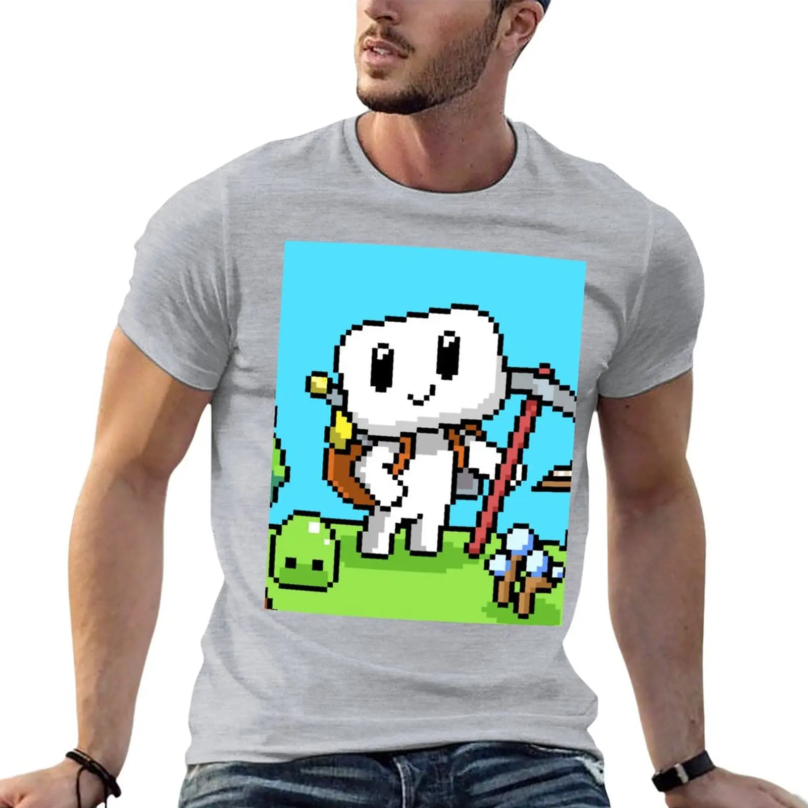 

Forager Pixel Art T-Shirt anime clothes quick drying Blouse t shirt men