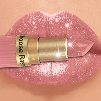 Pearlescent Pink Glitter Velvet Lipstick 1