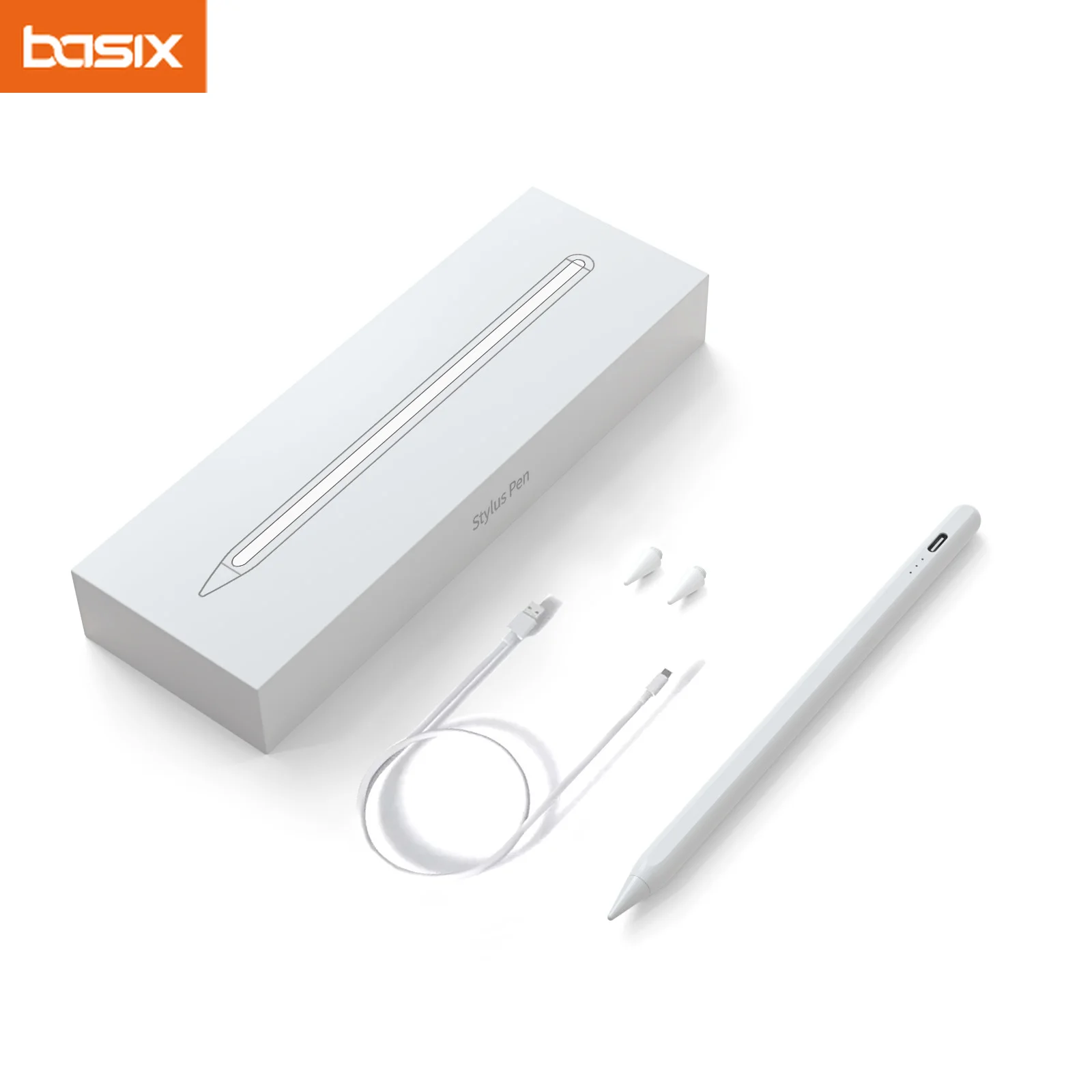 Basix 범용 정전식 스타일러스 펜, 마그네틱 흡착, 5 분 고속 충전, 애플 안드로이드 휴대폰 태블릿에 적합