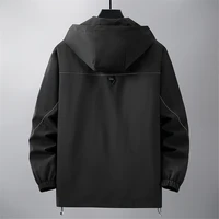 Black Windbreak Cargo Jacket Men Hooded Coat Plus Size 12XL Fashion Casual Solid Color Jackets Big Size 12XL Coats Male 2