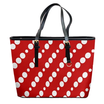 Borsa a tracolla in pelle PVC Oxford stampata a pois con cerniera Borsa leggera minimalista per uso quotidiano Borsa da lavoro convertibile per il fine settimana