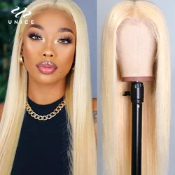 613 Blonde 13x4 Lace Front Wigs Human Hair Sikly Straight Lace Wigs Preplucked Transparent Lace Frontal Human Hair Wigs On Sale