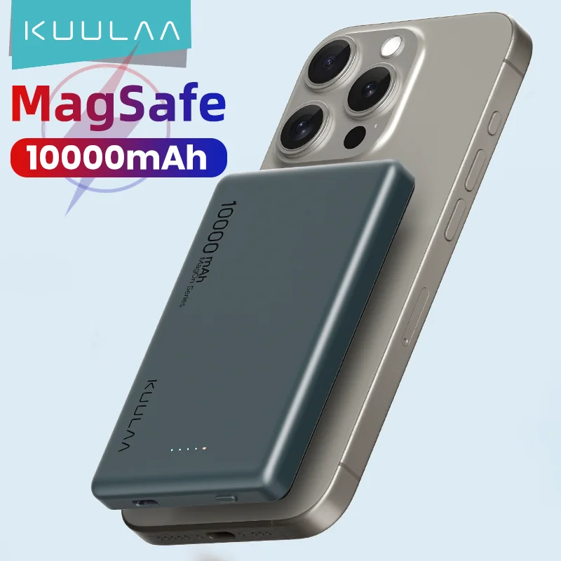 

KUULAA Magsafe Power Bank 10000mAh 20W Wireless Phone Charger External Battery Fast Charging For iPhone 15 14 Series PowerBank