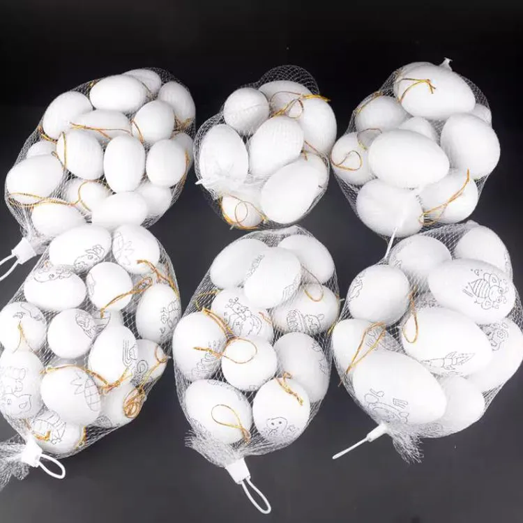 4*6cm 부활절 페인트칠된 시뮬레이션 부활절 달걀 유치원 어린이 DIY 장난감 만들기 Olastic 손으로 그린 ??컬러링