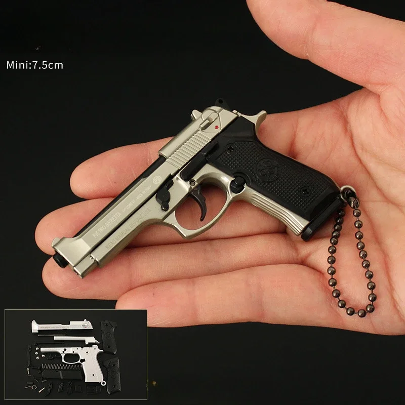 

Металлическая мини-игрушка Beretta M92A1 в масштабе 1:3, съемный игрушечный пистолет, модель пистолета 92F из сплава, брелок-подвеска, Pistola, коллекционная игрушка, подарки для мальчиков