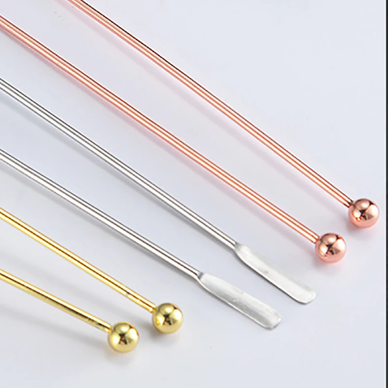 5Pcs 19cm 304 Stainless Steel Fruit Sticks Juice Drink Stirring Mixing Sticks Party Cocktail Bar Swizzle Bar Accessories