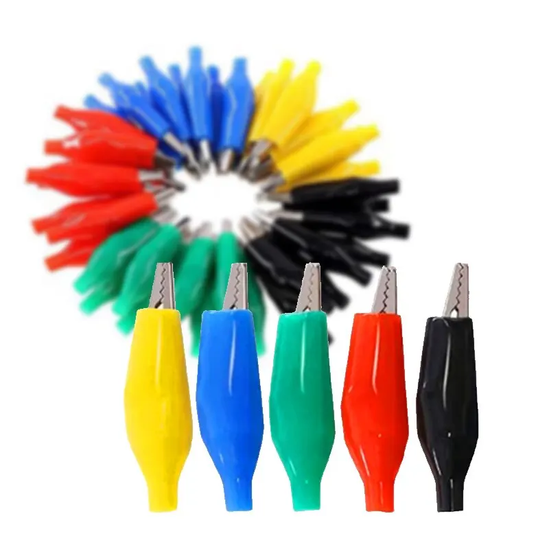 20pcs 28mm 5 Colors Small Test Clips Small Power Safety Iron Clips Instrument Test Alligator Fixed alligator clips test clip