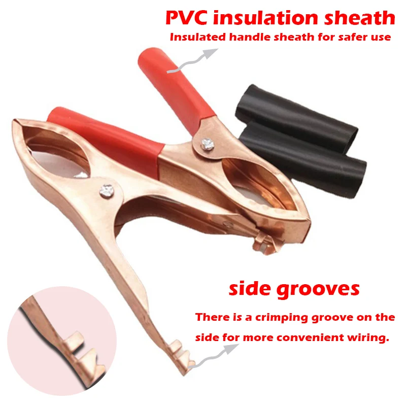Alligator Clips Electrical Clamp Test Clip 10A/30A/50A/60A Electrical Alligator Clips car Battery Clamps For Car Test Probe Crocodile Clip Connector Electrical DIY Tools