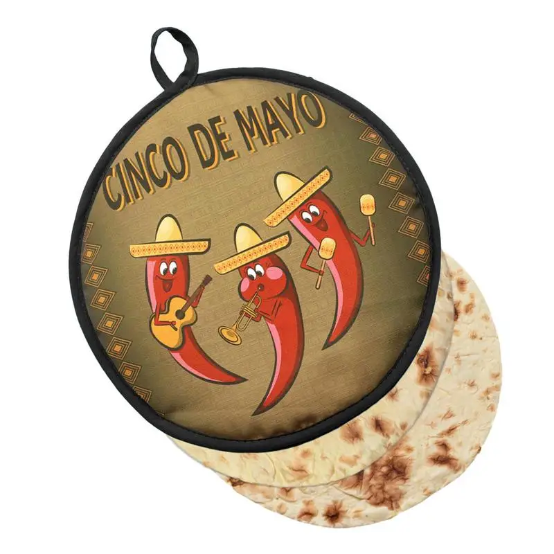 

Tortilla Warmer Pouch 12 Inch Printed Pancake Cloth Bag Insulated Portable Taco Burrito For Microwave Restaurant Kitchen Home