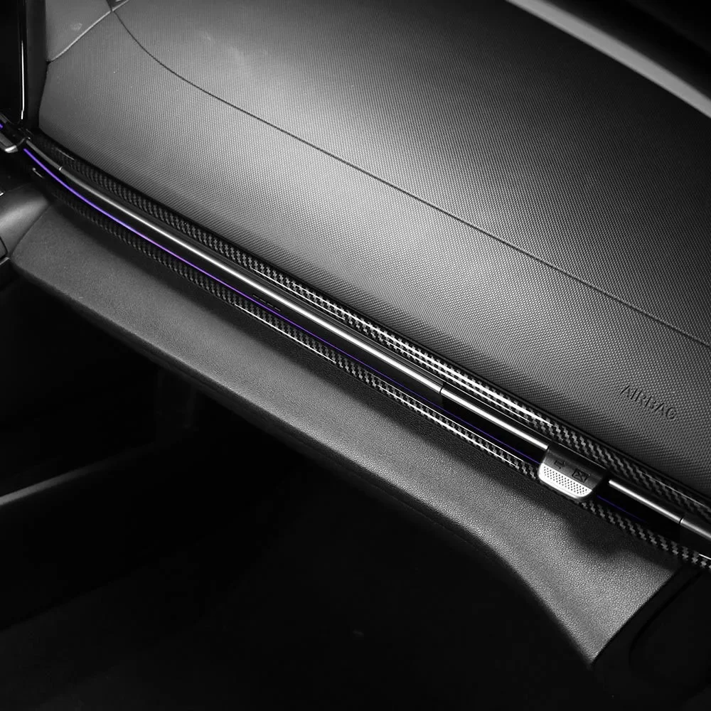 

Carbon Fiber Style Interior Dashboard Air Conditioner Regulation Center Trim Air Vent Frame Cover For Hyundai Elantra CN7