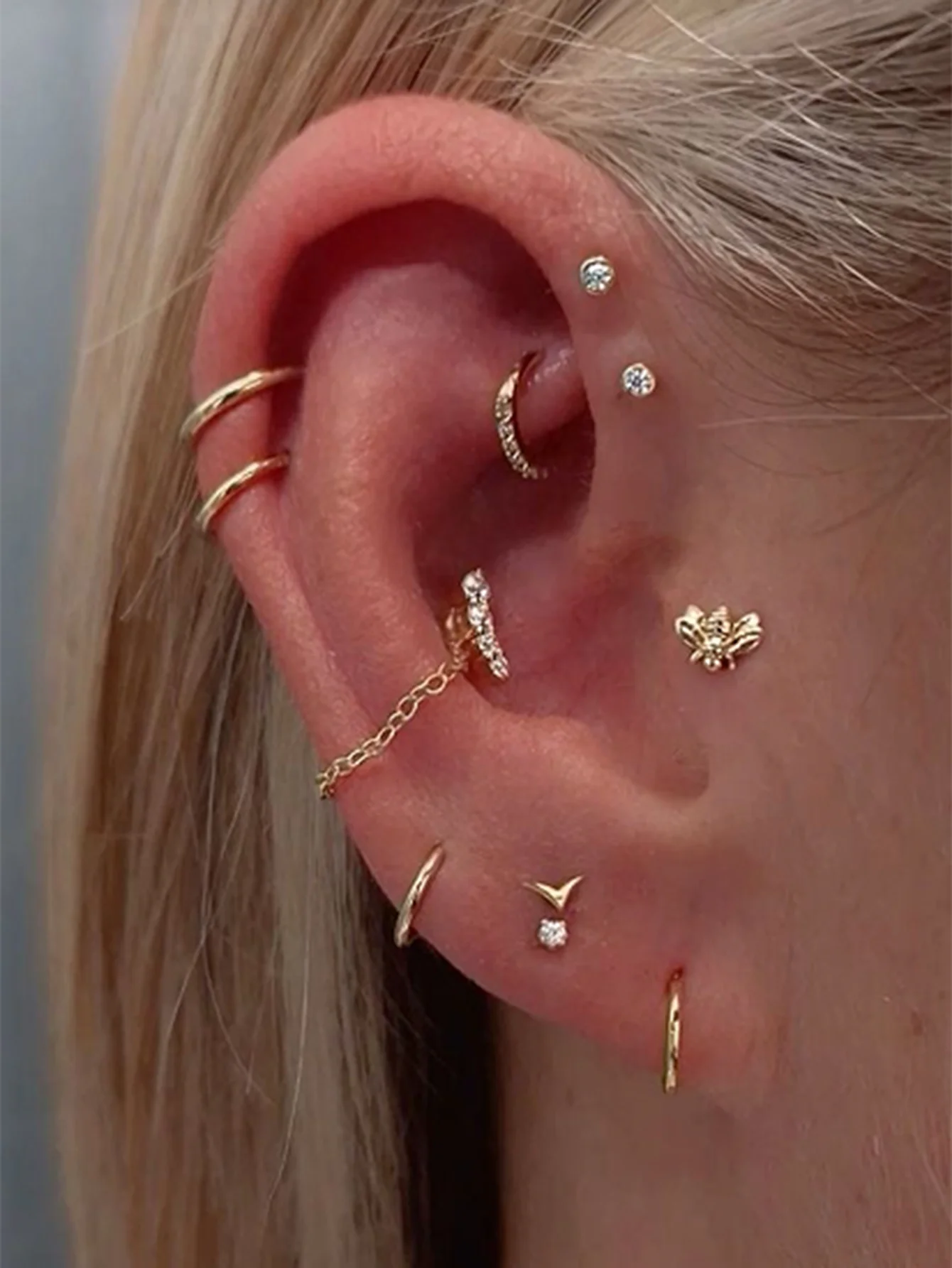 Minimalist earrings multiple ear sets for music festivals and daily jewelry