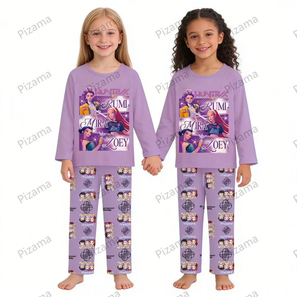 Children's Pajamas Set Full Sleeve Cartoon Kpop Demon Hunters Girls Pajama Middle Kids Homewear Boys Clothes Set Pijamas Infanil Sb1c07b121b614fc381117f2c5f1989c8V